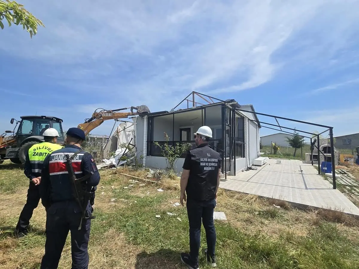 SİLİVRİ'DE KAÇAK İNŞAATA GEÇİT YOK silivri kaçak villa