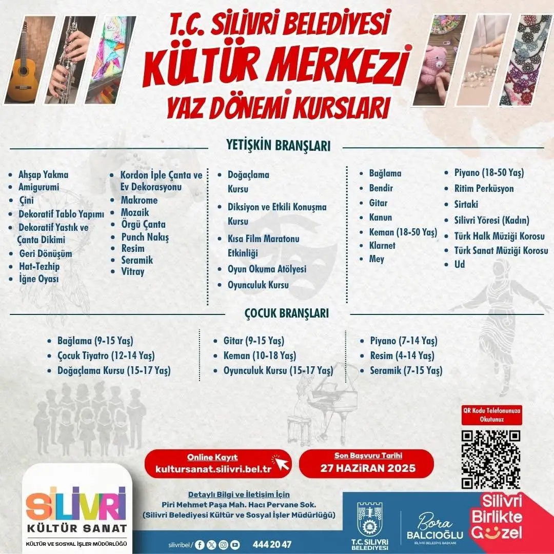 SİLİVRİ BELEDİYESİ YAZ DÖNEMİ KURSLARI BAŞLADI Silivri Belediyesi Kültür Merkezi yaz kursları