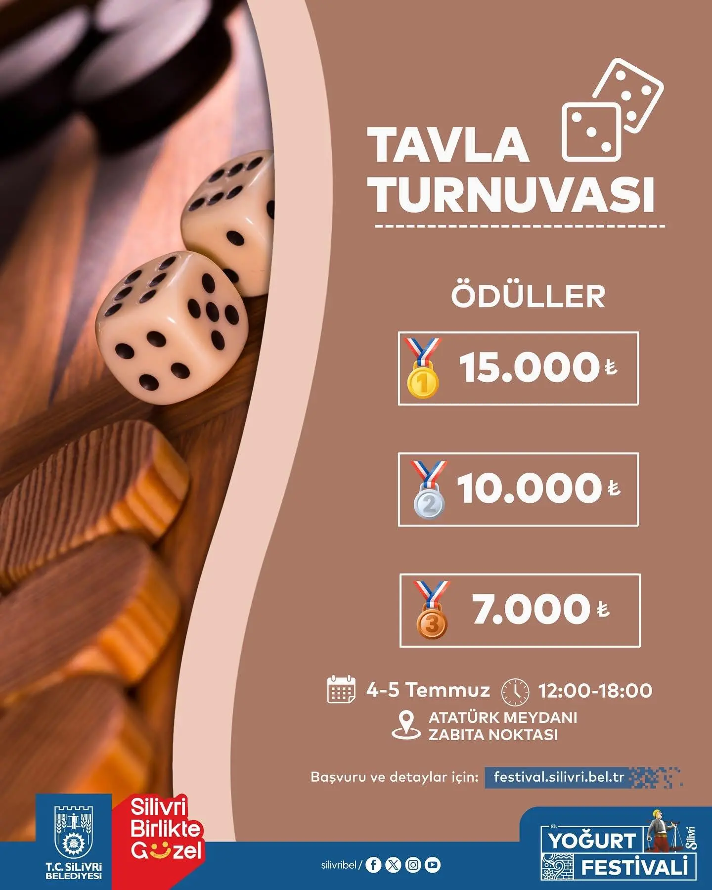 SİLİVRİ YOĞURT FESTİVALİ'NDE TURNUVA HEYECANLARI BAŞLIYOR Silivri Tavla Yarışması