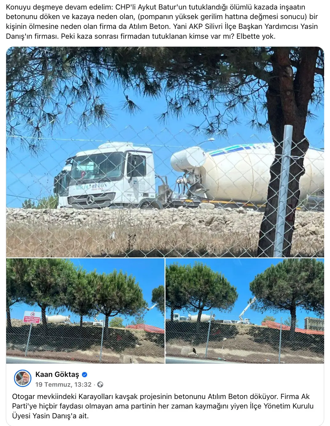 YASİN DANIŞ VE ATILIM BETON'DAN ÇÜRÜK KOKULAR silivri atılım beton yasin danış