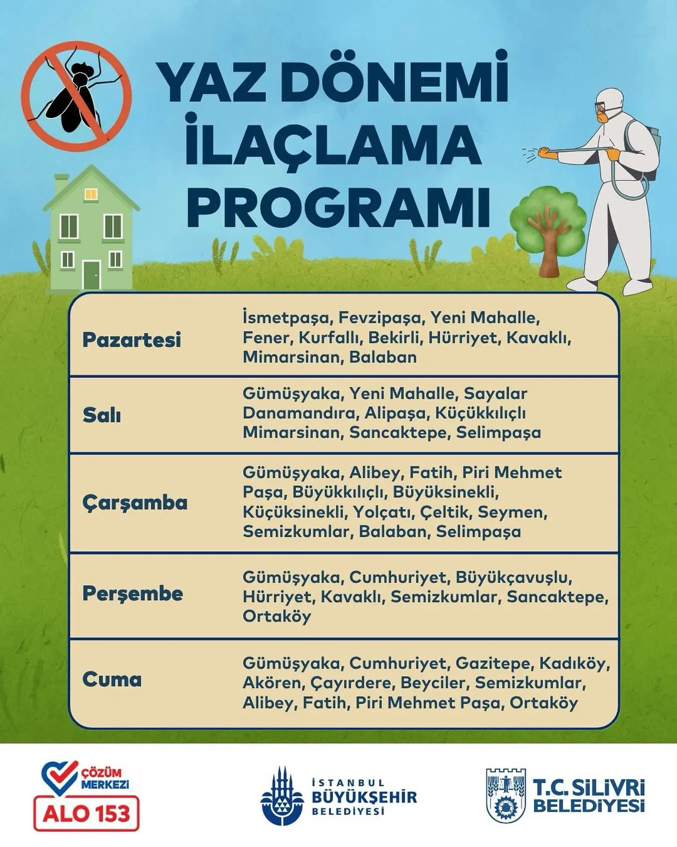 SİLİVRİ'DE İLAÇLAMA DEVAM EDİYOR silivri sinek sivrisinek ilaçlama