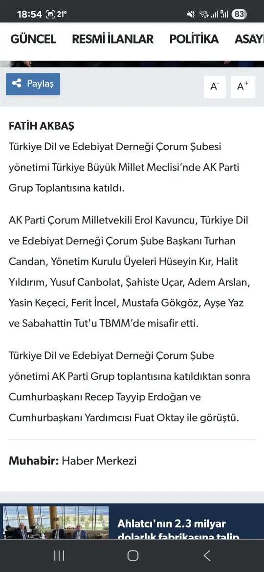 yasin keçeci tded çorum