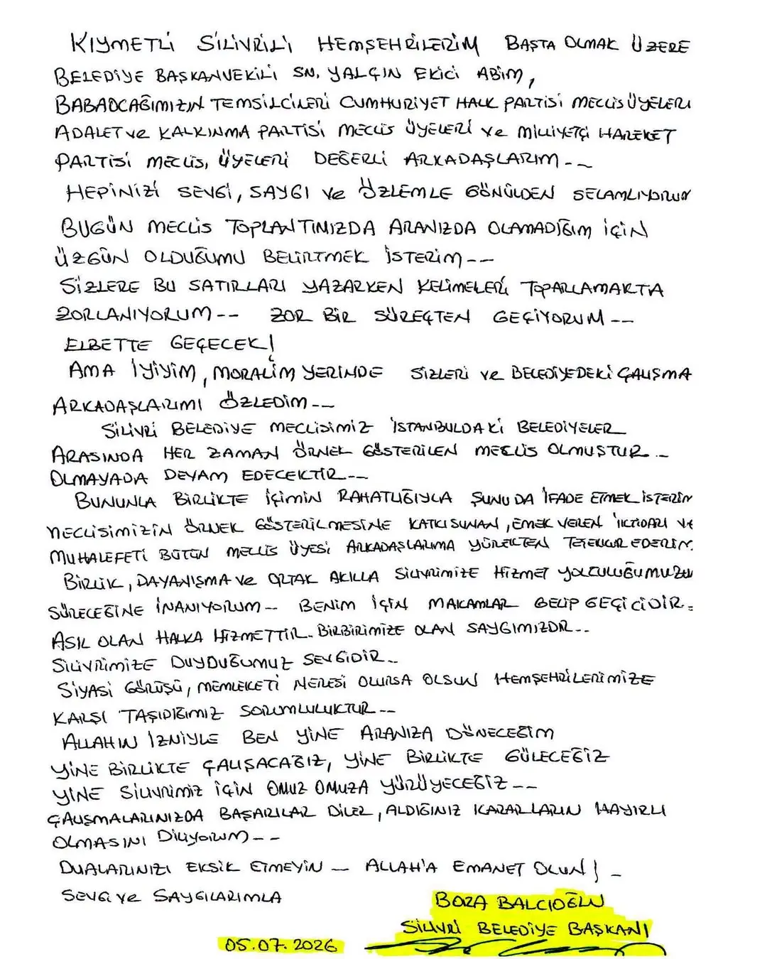 bora balcıoğlu mektup