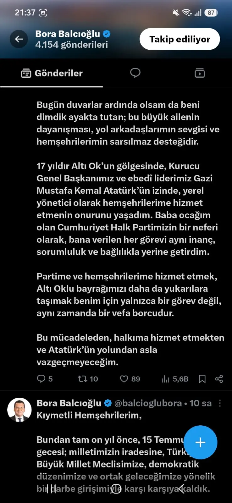 BORA BALCIOĞLU'NDAN "CHP'DE KALACAĞIM" MESAJI bora balcıoğlu chp
