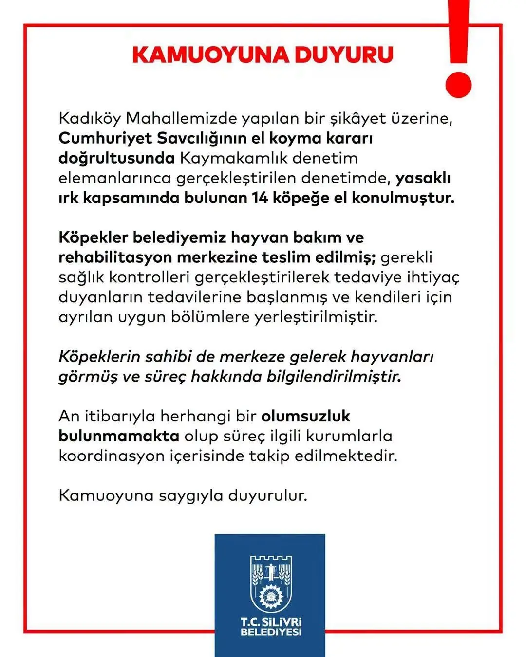 silivri pitbull yasak ırk