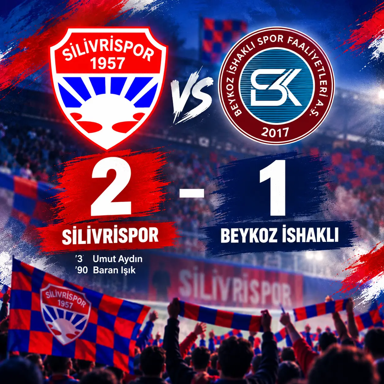 90+3’TE GELEN GOLLE 3 PUAN KIRMIZI-LACİVERTLİLERİN silivrispor beykoz ishaklı