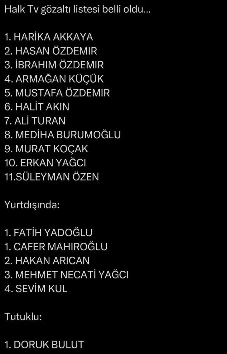 DORUK BULUT HALK TV OPERASYONUNDA DA ŞÜPHELİ doruk bulut halk tv